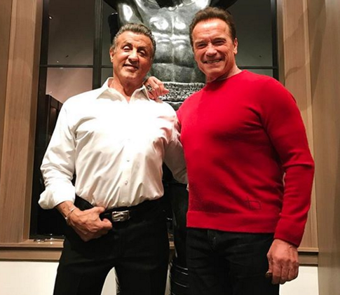 Сталлоне и Шварценеггер вместе встретили Рождество