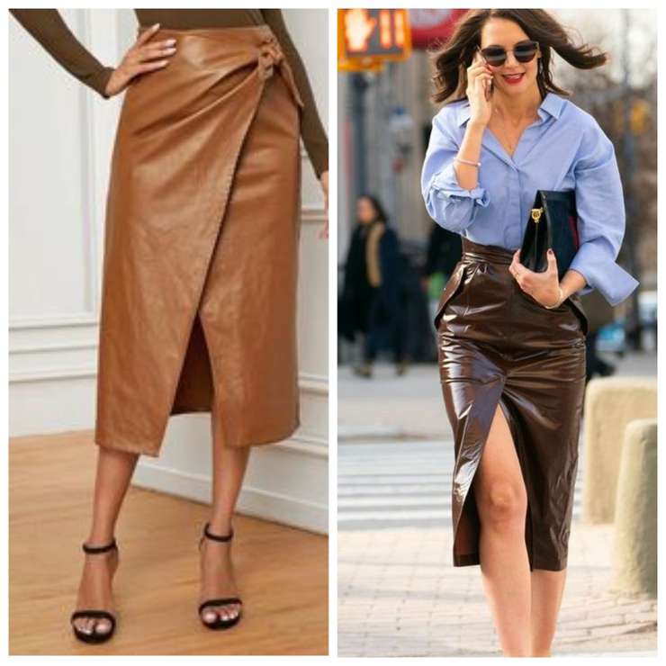 Актуальные фасоны кожаных юбок, особенности выбора и правила сочетаемости