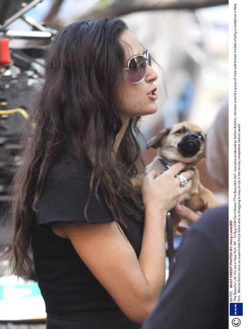 Актриса Деми Мур делает своей собаке иглоукалывание